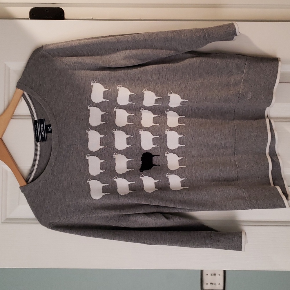 Lands' End Princess Diana Black Sheep Sweater